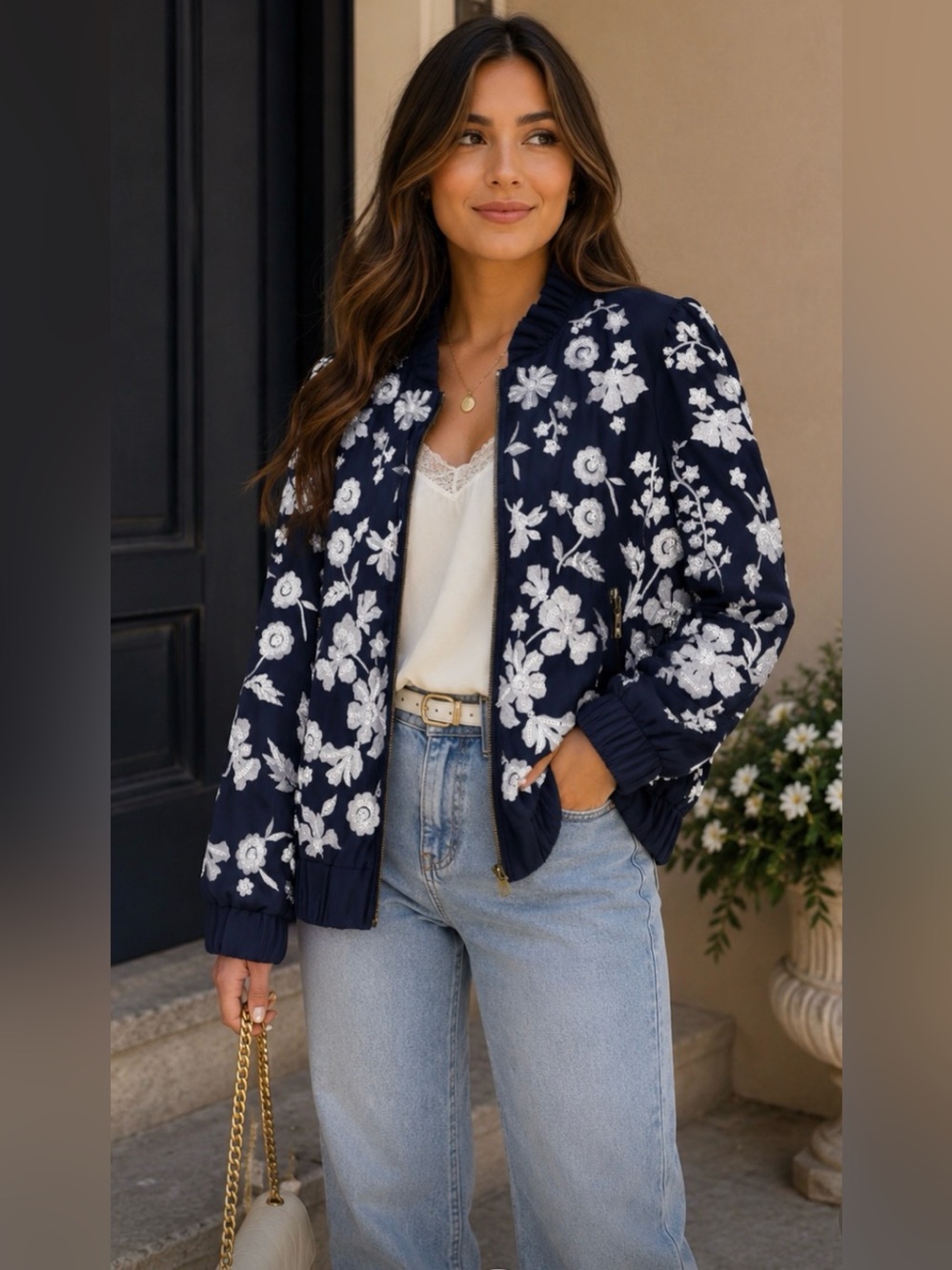 Michael Kors Bomber Jacket - Navy